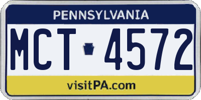 PA license plate MCT4572