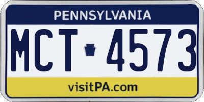 PA license plate MCT4573
