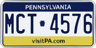 PA license plate MCT4576