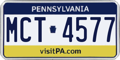 PA license plate MCT4577