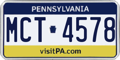 PA license plate MCT4578