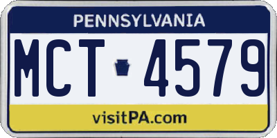 PA license plate MCT4579