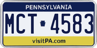 PA license plate MCT4583