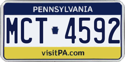 PA license plate MCT4592