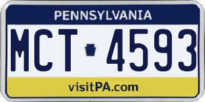 PA license plate MCT4593