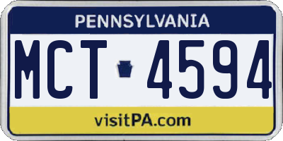 PA license plate MCT4594