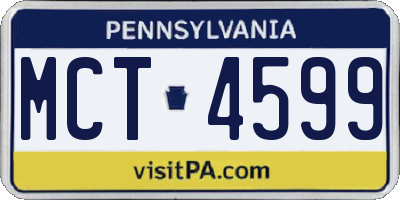 PA license plate MCT4599