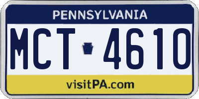 PA license plate MCT4610