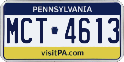 PA license plate MCT4613