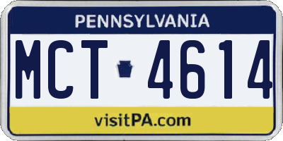 PA license plate MCT4614