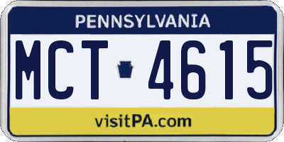 PA license plate MCT4615