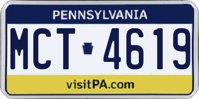 PA license plate MCT4619