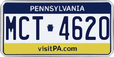 PA license plate MCT4620