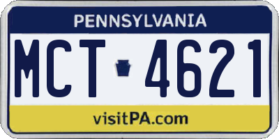 PA license plate MCT4621