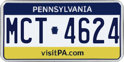 PA license plate MCT4624