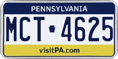 PA license plate MCT4625