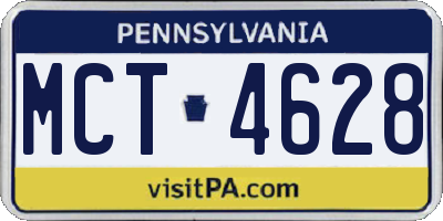 PA license plate MCT4628