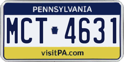 PA license plate MCT4631