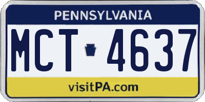 PA license plate MCT4637
