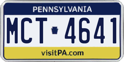 PA license plate MCT4641