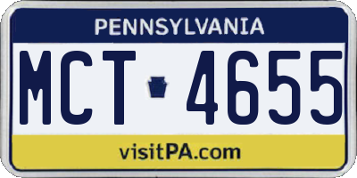 PA license plate MCT4655