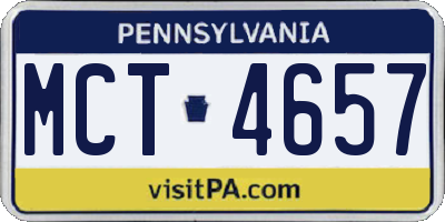 PA license plate MCT4657