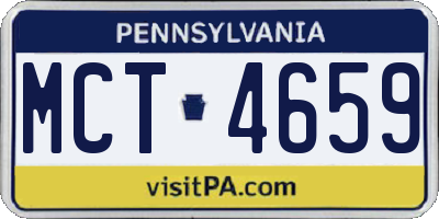 PA license plate MCT4659