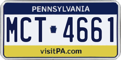 PA license plate MCT4661