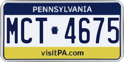 PA license plate MCT4675