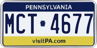 PA license plate MCT4677
