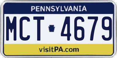PA license plate MCT4679