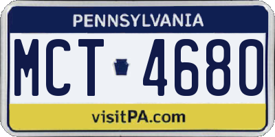 PA license plate MCT4680
