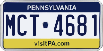 PA license plate MCT4681
