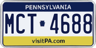 PA license plate MCT4688