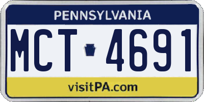 PA license plate MCT4691