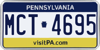 PA license plate MCT4695
