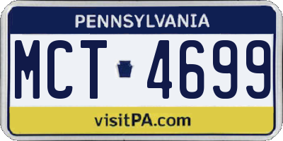 PA license plate MCT4699