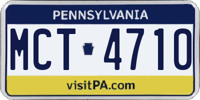 PA license plate MCT4710