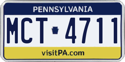 PA license plate MCT4711