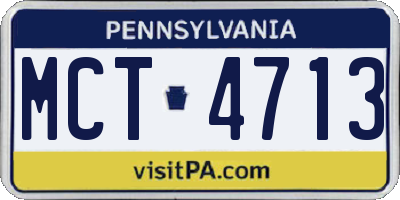 PA license plate MCT4713