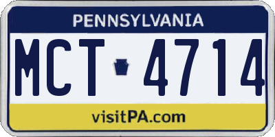 PA license plate MCT4714