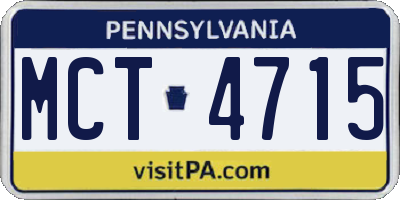 PA license plate MCT4715