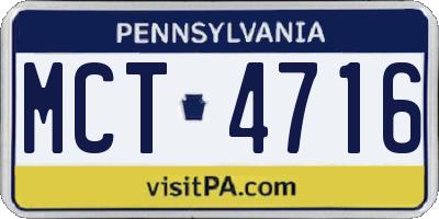 PA license plate MCT4716