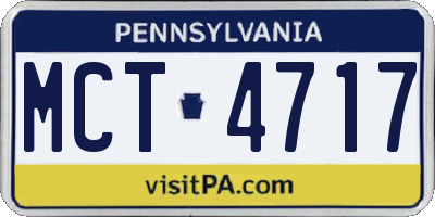 PA license plate MCT4717