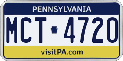 PA license plate MCT4720
