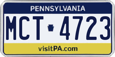 PA license plate MCT4723