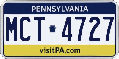 PA license plate MCT4727
