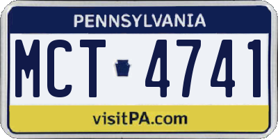 PA license plate MCT4741