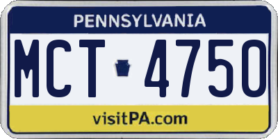 PA license plate MCT4750