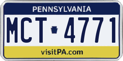 PA license plate MCT4771